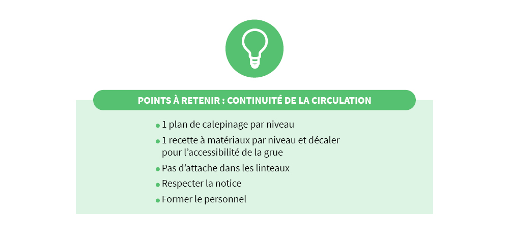 Liste des points à retenir : continuité de la circulation - @Cramif