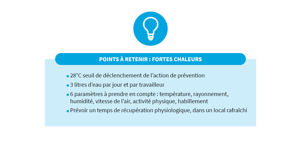 Liste des points à retenir : fortes chaleurs - @Cramif