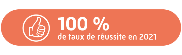 Visuel 100 % de réussite en 2021