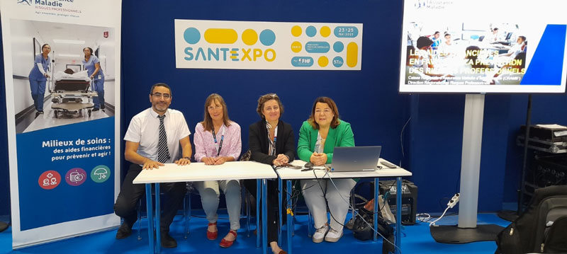 Stand et intervenants au salon Santexpo +  Cramif