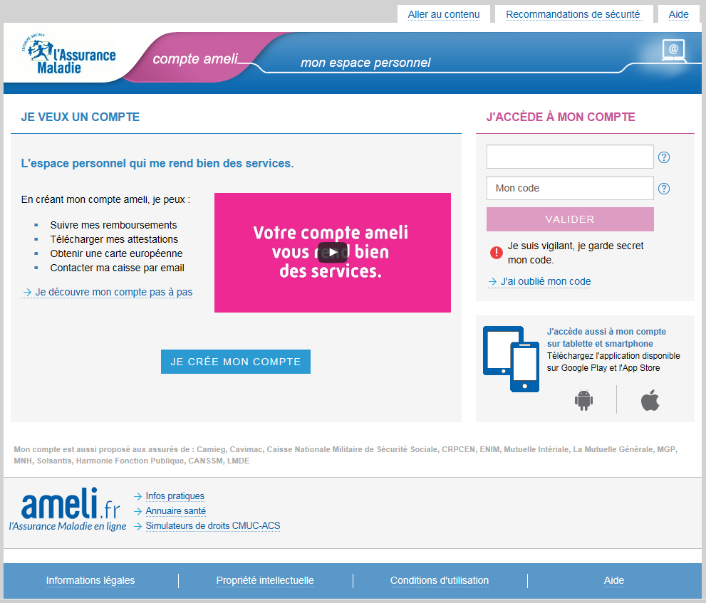 site ameli.fr