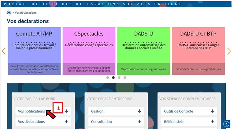 Net-entreprises.fr - Portail des déclarations sociales en ligne : inscription à la dématérialisation de la notification