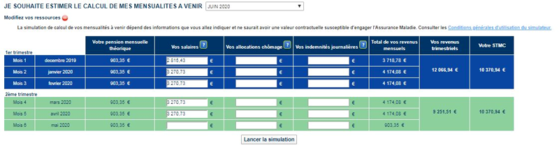 Estimer le calcul des mensualités à venir