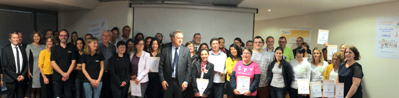 Nicolas Revel, Directeur général de l’Assurance maladie avec tous les participants au coding dojo 2018 du réseau Assurance maladie
