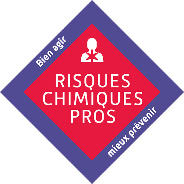 Logo risques chimiques pros - Bien agir Mieux prévnir