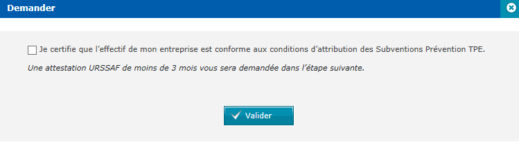 Valider les conditions pour demander une subvention prévention TPE sur net-entreprises.fr