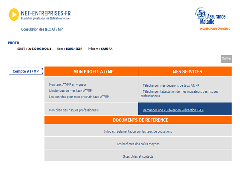 Demander une subvention prévention TPE sur net-entreprises.fr