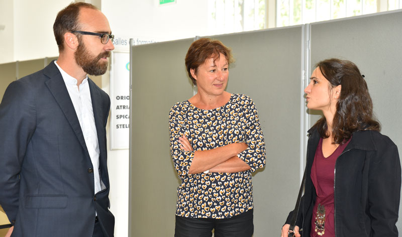 Vincent Labourdette, contrôleur de sécurité de l’antenne 92 ; Véronique Venet, ingénieur conseil en charge du programme TMS Pros  de la Cramif,  Sophie Manavella, responsable budget et clientèle de l'Ehpad Sainte-Emilie.