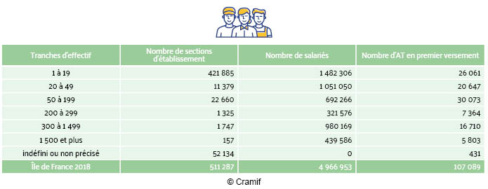 Répartition des données par tranches d'effectif