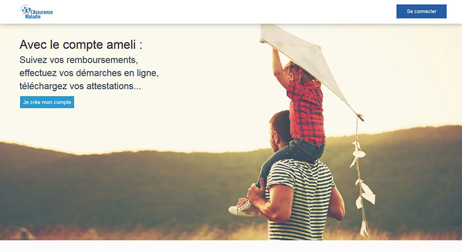 Cette image représente la page mon espace personnel sur ameli.fr